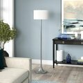 Hudson & Canal 62 in. Josephine Floor Lamp with Fabric Shade, Brushed Nickel & White FL1600